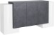 Sideboard >Pinerolo< in Weiß-Hochglanz/Schiefer - 170x85x45cm (BxHxT)