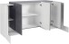 Sideboard >Pinerolo< in Weiß-Hochglanz/Schiefer - 170x85x45cm (BxHxT)