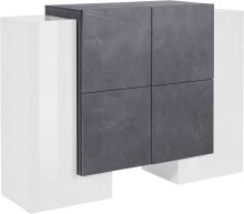 Highboard >Pinerolo< in Weiß-Hochglanz - 130x100x45cm (BxHxT)