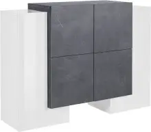 Highboard >Pinerolo< in Weiß-Hochglanz - 130x100x45cm (BxHxT)