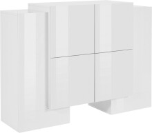 Highboard >Pinerolo< in Weiß-Hochglanz - 130x100x45cm (BxHxT)