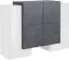 Highboard >Pinerolo< in Weiß-Hochglanz - 130x100x45cm (BxHxT)