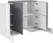 Highboard >Pinerolo< in Weiß-Hochglanz - 130x100x45cm (BxHxT)