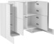 Highboard >Pinerolo< in Weiß-Hochglanz - 130x100x45cm (BxHxT)