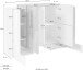 Highboard >Pinerolo< in Weiß-Hochglanz/Ahorn - 130x100x45cm (BxHxT)