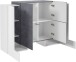 Highboard >Pinerolo< in Weiß-Hochglanz/Schiefer - 130x100x45cm (BxHxT)