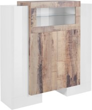 Highboard >Pinerolo< in Weiß-Hochglanz -...