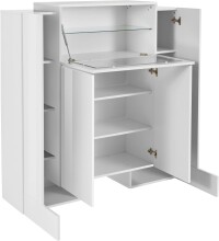 Highboard >Pinerolo< in Weiß-Hochglanz - 130x135x45cm (BxHxT)