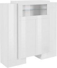 Highboard >Pinerolo< in Weiß-Hochglanz - 130x135x45cm (BxHxT)