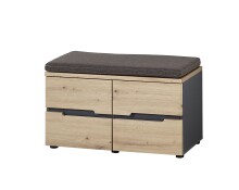 Sitzbank >Meagan< in Artisan Eiche - 80x49x38cm (BxHxT)