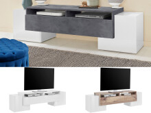 TV-Board >Pinerolo< in Weiß-Hochglanz -...