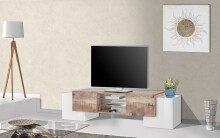 TV-Board >Pinerolo< in Weiß-Hochglanz/Ahorn -...