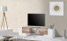 TV-Board >Pinerolo< in Weiß-Hochglanz/Ahorn - 190x45x45cm (BxHxT)