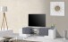 TV-Board >Pinerolo< in Weiß-Hochglanz/Schiefer - 190x45x45cm (BxHxT)