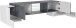 TV-Board >Pinerolo< in Weiß-Hochglanz/Schiefer - 190x45x45cm (BxHxT)