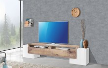 TV-Board >Pinerolo< in Weiß-Hochglanz/Ahorn -...