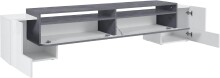 TV-Board >Pinerolo< in Weiß-Hochglanz, Schiefer - 210x45x45cm (BxHxT)