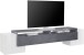 TV-Board >Pinerolo< in Weiß-Hochglanz, Schiefer - 210x45x45cm (BxHxT)