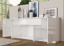 Sideboard >Milazzo< in Weiß-Hochglanz - 210.2x85x45cm (BxHxT)