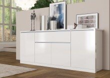 Sideboard >Milazzo< in Weiß-Hochglanz -...