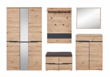 Garderoben-Set >Meagan< in Artisan Eiche - 295x192x38cm (BxHxT)