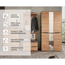 Garderoben-Set >Meagan< in Artisan Eiche - 295x192x38cm (BxHxT)