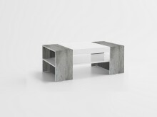 Couchtisch >Cesena< in Weiß-Hochglanz - 110x40x60cm (BxHxT)