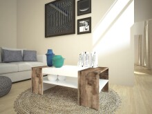 Couchtisch >Cesena< in Weiß-Hochglanz - 110x40x60cm (BxHxT)