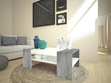 Couchtisch >Cesena< in Weiß-Hochglanz - 110x40x60cm (BxHxT)
