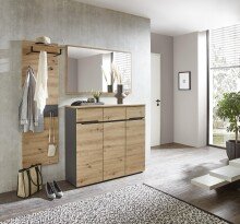 Garderoben-Set >Meagan< in Artisan Eiche - 181x190x38cm (BxHxT)