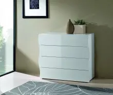 Kommode >Onda< in Weiß Hochglanz -...