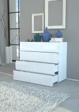 Kommode >Onda< in Weiß Hochglanz -...