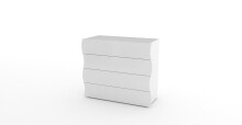 Kommode >Onda< in Weiß Hochglanz - 98x81.5x40cm (BxHxT)