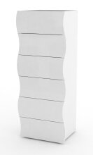 Kommode >Onda< in Weiß Hochglanz - 50x121.7x40cm (BxHxT)