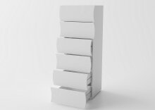 Kommode >Onda< in Weiß Hochglanz - 50x121.7x40cm (BxHxT)