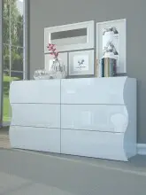 Kommode >Onda< in Weiß Hochglanz -...
