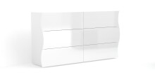 Kommode >Onda< in Weiß Hochglanz - 155.1x81.8x40cm (BxHxT)