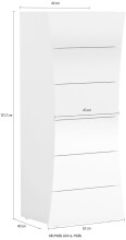 Kommode >Arona< in Weiß Hochglanz - 50x121.7x40cm (BxHxT)