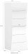 Kommode >Arona< in Weiß Hochglanz - 50x121.7x40cm (BxHxT)