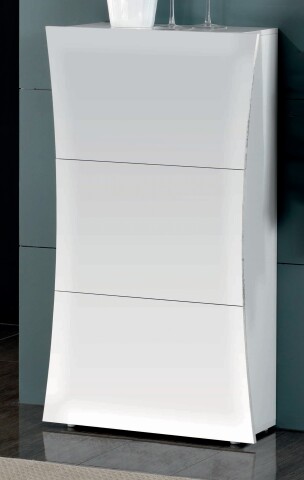 Schuhschrank >Arona< in Weiß Hochglanz - 71x121.5x26.6cm (BxHxT)