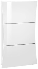 Schuhschrank >Arona< in Weiß Hochglanz - 71x121.5x26.6cm (BxHxT)