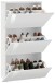 Schuhschrank >Arona< in Weiß Hochglanz - 71x121.5x26.6cm (BxHxT)