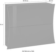 Schuhschrank >Arona< in Weiß Hochglanz - 101x81.4x26.6cm (BxHxT)