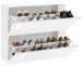 Schuhschrank >Arona< in Weiß Hochglanz - 101x81.4x26.6cm (BxHxT)