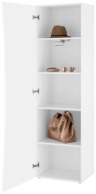 Garderobenschrank >Arona< in Weiß Hochglanz - 63x187.2x40cm (BxHxT)