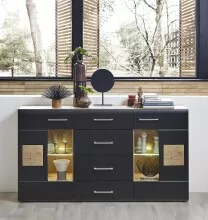 Sideboard >Sidonia< in Eiche Altholz - 170x94x40cm...