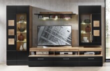Wohnwand >Sidonia< in Eiche Altholz - 330x208x52cm...