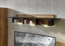 Wohnwand >Sidonia< in Eiche Altholz - 330x208x52cm (BxHxT)