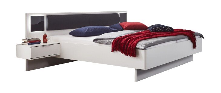 Bett >Valencia< in Weiß - 289x92x210cm (BxHxT)