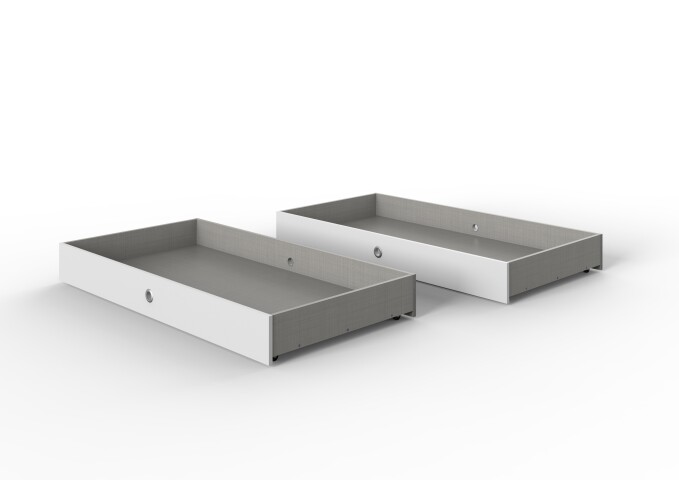 Stauraumbett >Valencia< (2er Set) in Weiß - 141x20x61cm (BxHxT)